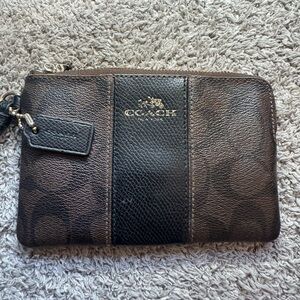 Coach Dark Brown and Black Men's Leather Pouch